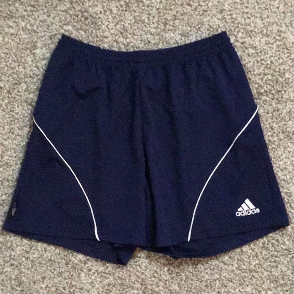 Navy blue adidas shorts